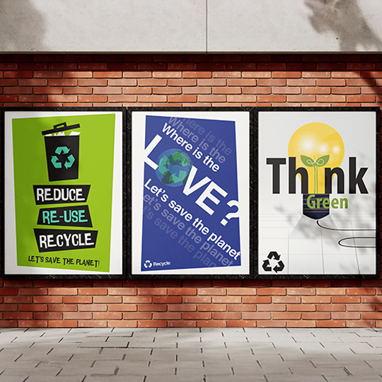Think Green! Recycling Poster Campaign - made by Amanda Davis