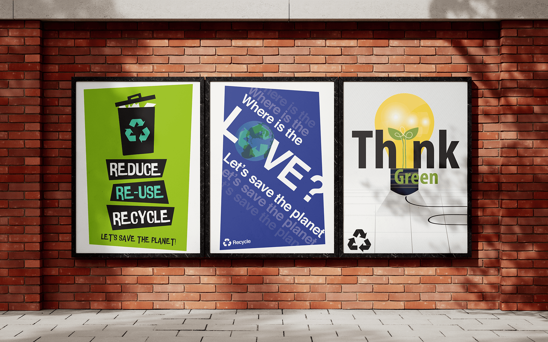 Think Green! Recycling Poster Campaign - made by Amanda Davis